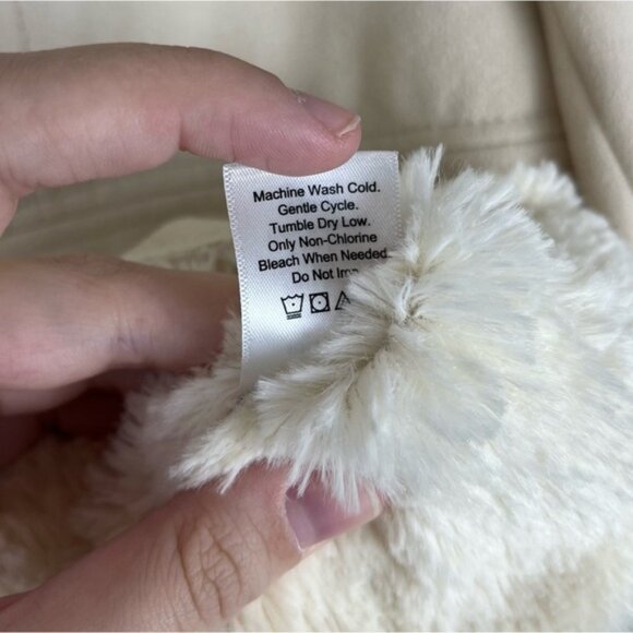 Coldwater Creek Cream Colored Faux Shearling Coat - Picture 8 of 10